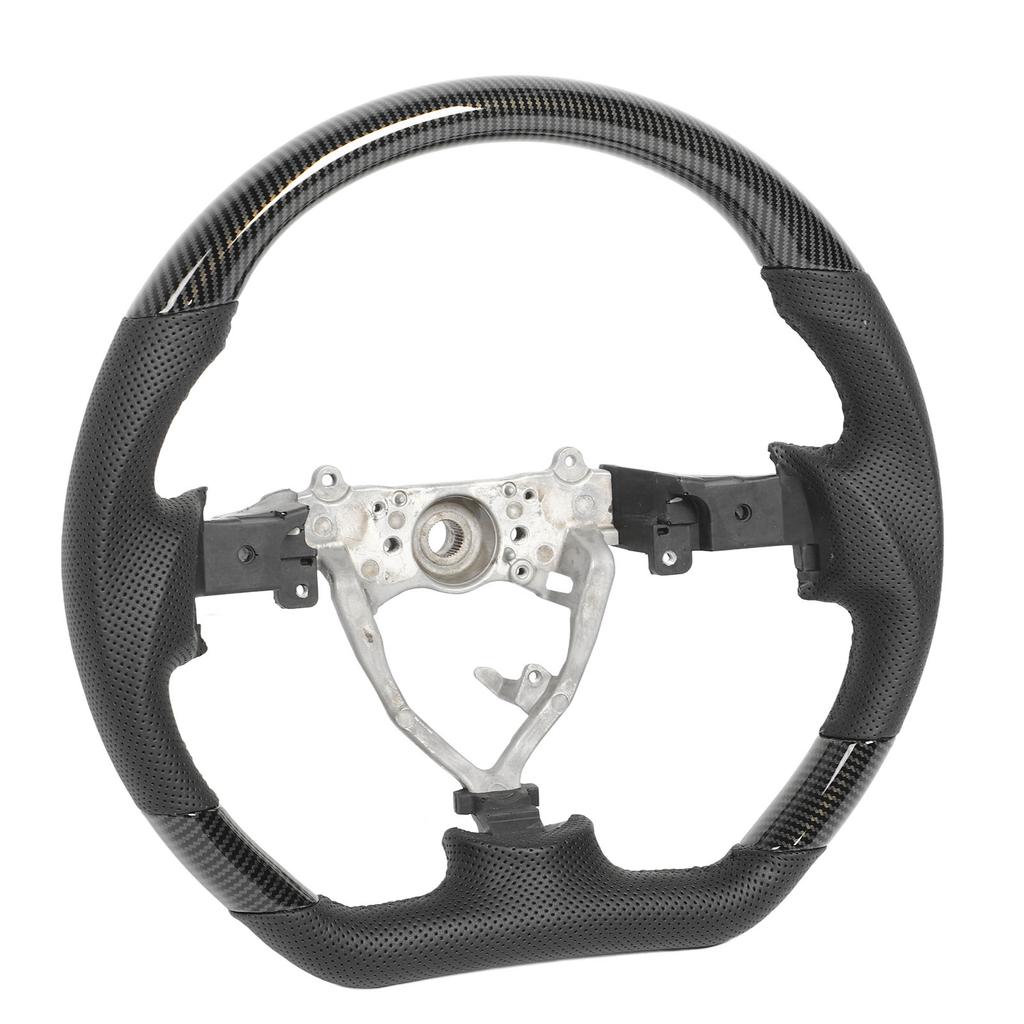 Hydro‑Dip Steering Wheel Perforated Leather Flat Bottom Black Stitching for FJ Cruiser 2007 to 2017 Carbon Fiber Look