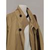 Doppellagiger Kragen Trenchcoat Herbst Damen Farbkontrast Design Sinn Modische Jacke Futter