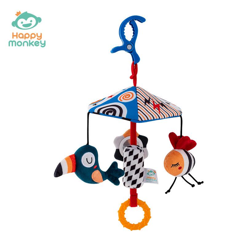 

Happy Monkey Stroller Hanging Wind Chime - Baby Bed Bell & Soothing Rattle Toy