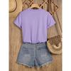 New Sweet Style Pearl and Rhinestone Bouquet Print Short Sleeve Round Neck Shirt T Women's T Shirt Suitable for Casual Outings In Spring and