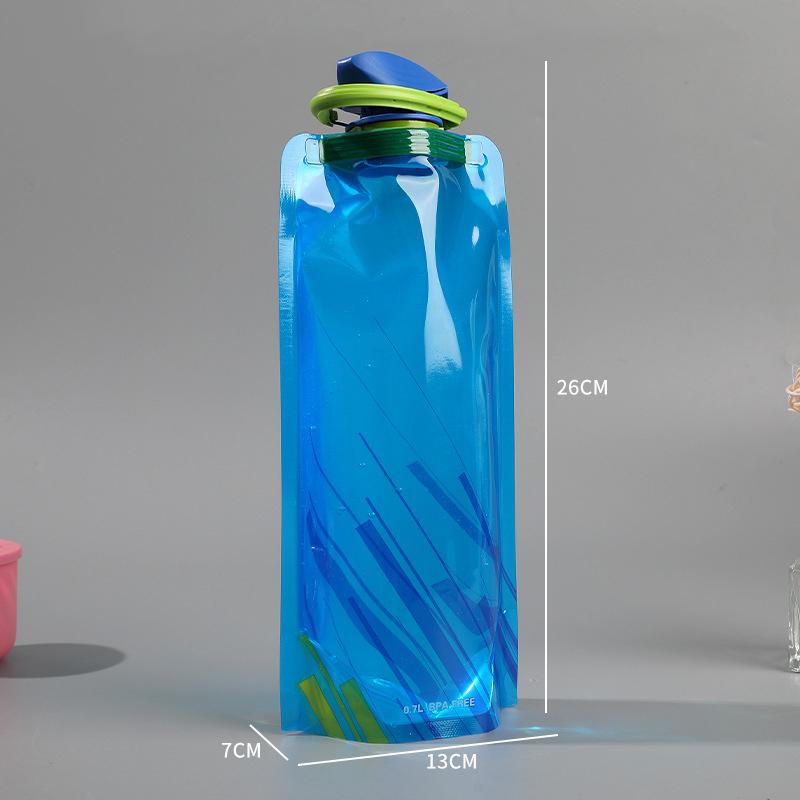 2pcs Outdoor Cycling Sports Water Bottle Hiking Portable Water Cup PE Plastic Folding Water Bag Storage Bladder