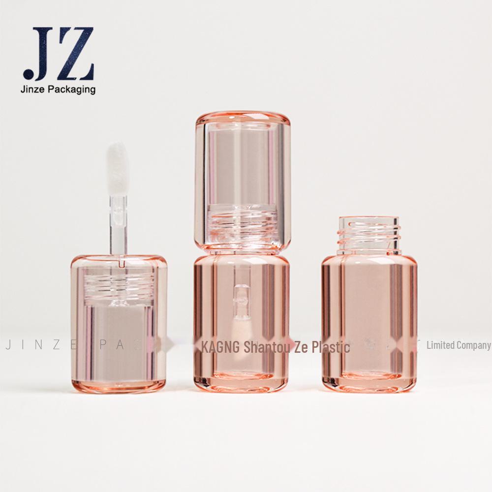 

Прозрачный круглый тюбик блеска для губ Jinze с толстой кисточкой, 3,5 мл, пластиковая упаковка.