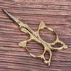 1pc Antique Style Stainless Steel Tailor Scissors Household DIY Sewing Accessories (Gold)