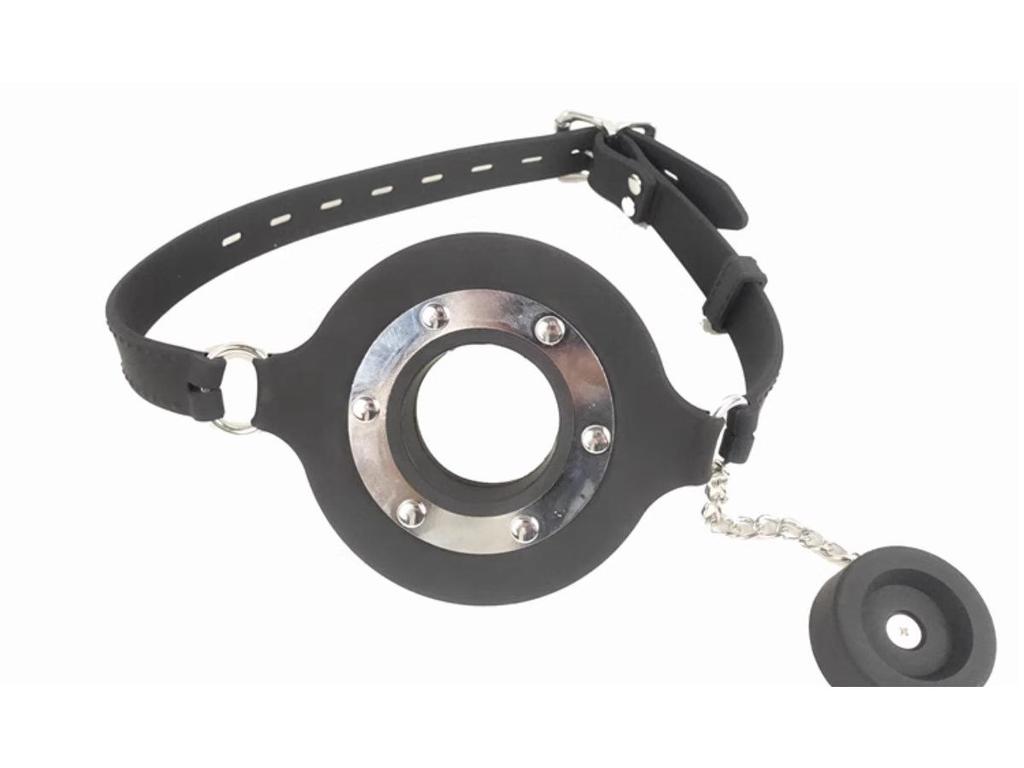 Single-Strap Mouth Gag with Holy Water Sprayer - Kinky Adult Toy for Men