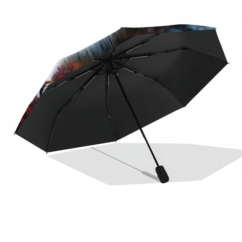 Uroczy Słonik Składany Parasol, Parasol Ochronny UV z Nadrukiem Serc na Słońce i Deszcz, Kawaii Przenośny Parasol