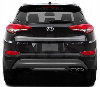 Hyundai TUCSON 2015 Chromová lišta kufru - Zdůraznění zadních výklopných dveří - Detail zadní části prémiového vozu - Zvýrazňovač lesku