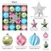 16/18/40/48pcs 6cm Christmas Ball Ornament Set,Colorful Christmas Ball Pendant Hanging Pendant Snowflake Merry Xmas Decoration