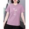 Women's Summer Short Sleeve Loose T-Shirt for Middle-Aged and Elderly - Lightweight, Slimming Fit, Flaw Concealing