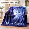 Casper the Friendly Ghost Custom Name Flannel Throw Blanket Soft Warm for Sofa Bed Indoor Home Use