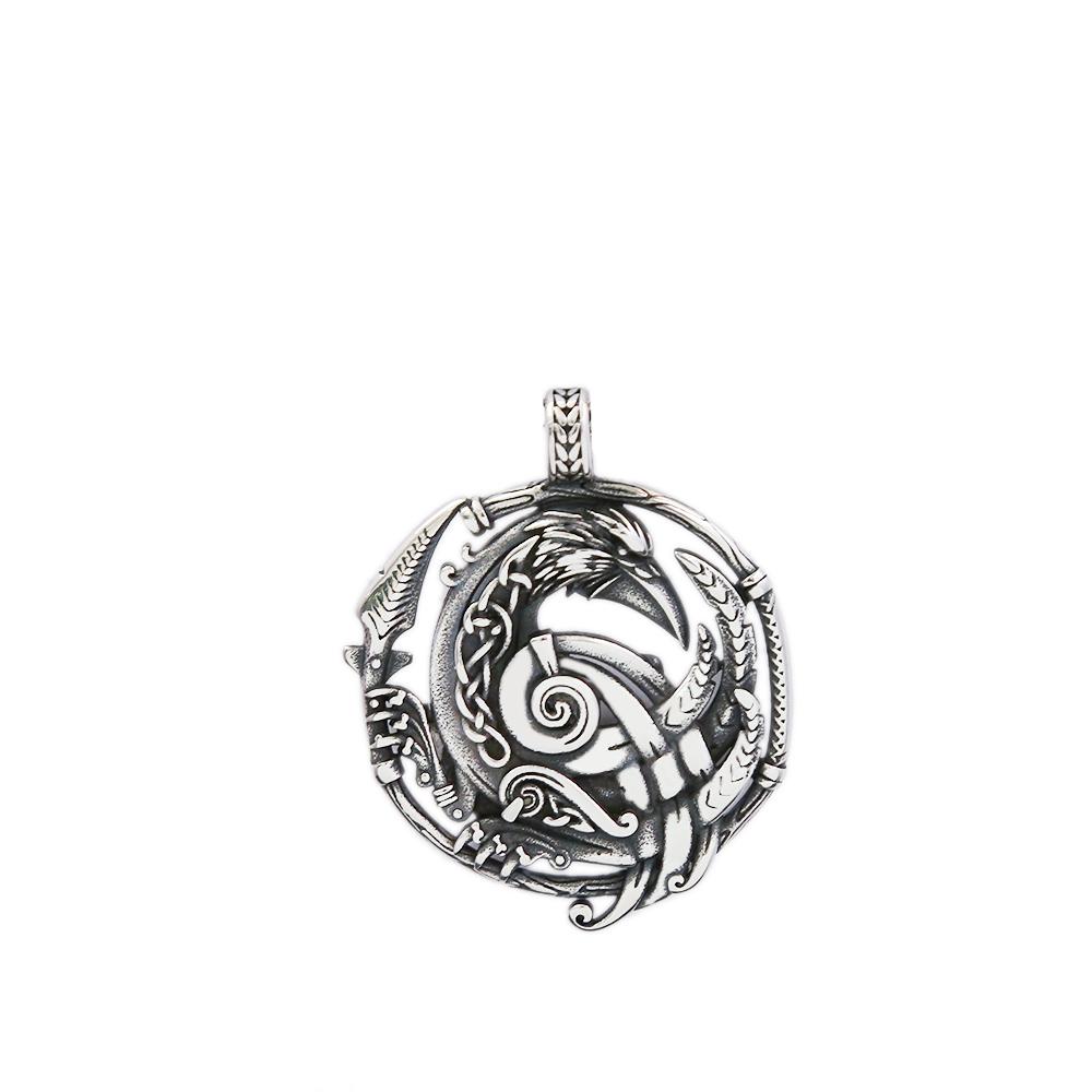 Винтажный тренд Нордический викинг Один Ворон кулон Панк 316L нержавеющая сталь Животное ожерелье для мужчин женщин Ювелирный подарок