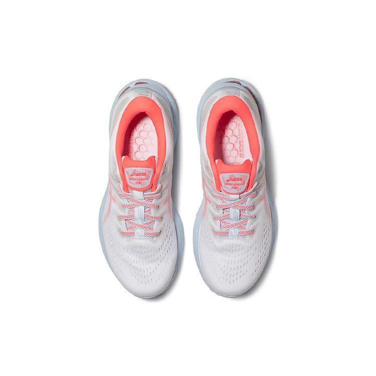 Asics Gel-Kayano 28 Cushioning Sports Fabric Low-Top Marathon Running Shoes Women sneaker White Orange Red 1012B257-100