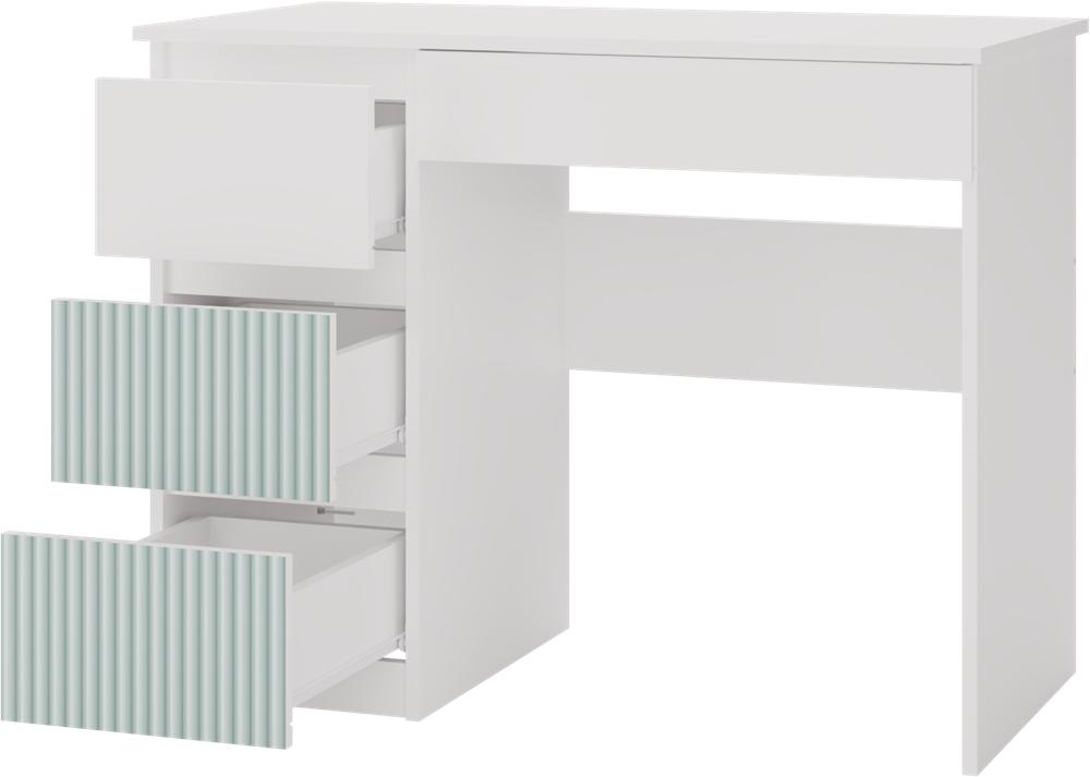 Modern Children's Desk Mijas Arteso Left-Hand Colour White Mint Green 4 Drawers