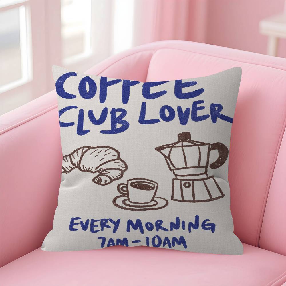 Funny Coffee Club Diver Abstract Personalized Pillow Cover Kids Bedroom Wild Party Decor Pillowcase Kid Birthday Shower Gift