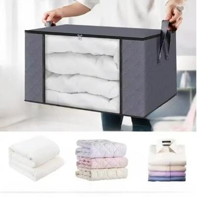 Extra Fabric Storage Bins for Clothing Bedroom Organizer with Clear View Windows and Carry Handles Ideal for Blanket Storage