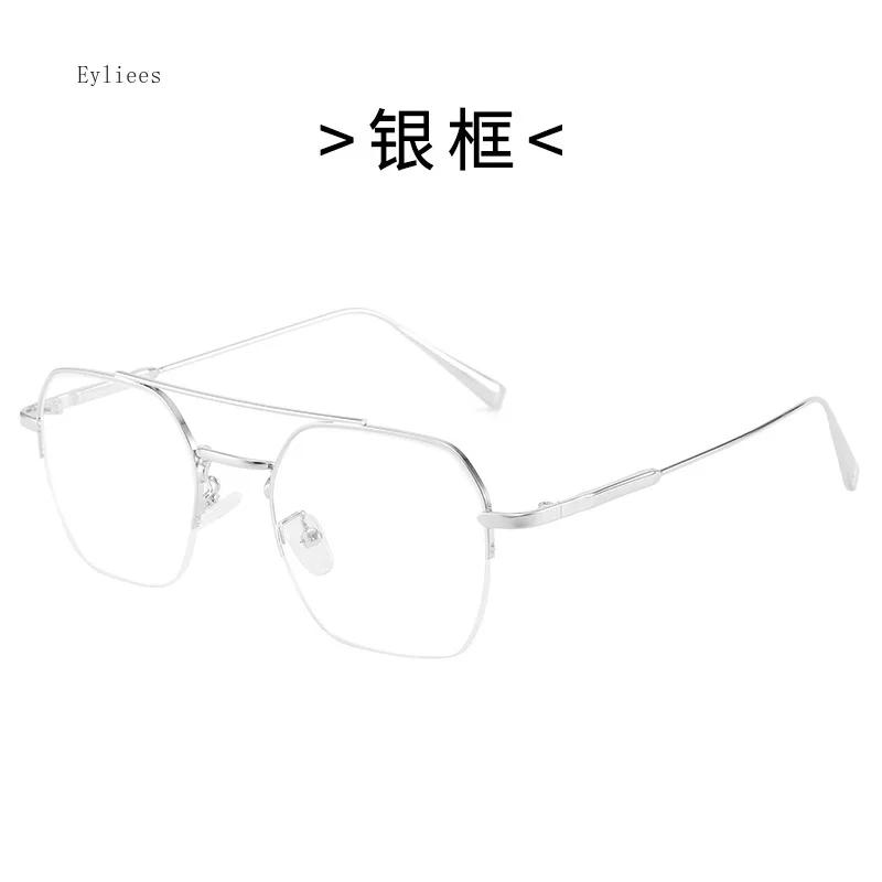Классические мужские квадратные металлические очки-полуободки, блокирующие синий свет, рецептурные очки для близорукости от 0 до +6 0
