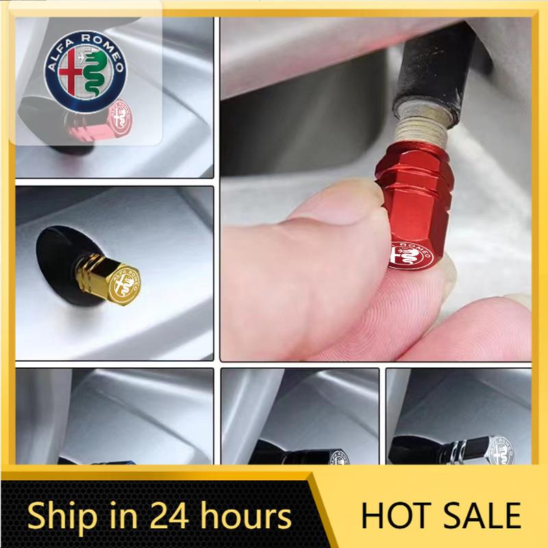 Car Sticker For Alfa Romeo 159 147 4Pcs Car Tire Valve Stems Cap Tire Valve Cap For Alfa Romeo STELVIO Giulia 159 Giulietta 147 rvcr43