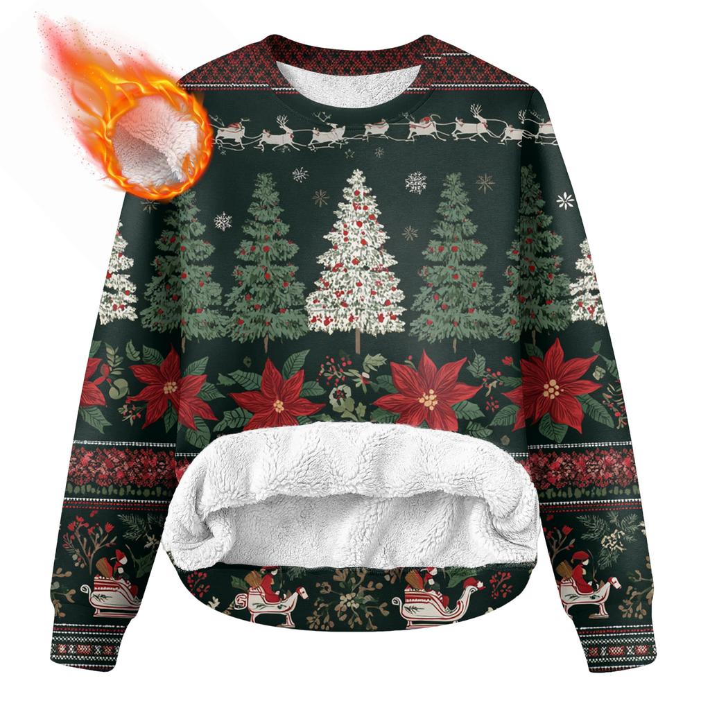 Men's Round Neck Fleece-Lined Thick Warm Sweatshirt