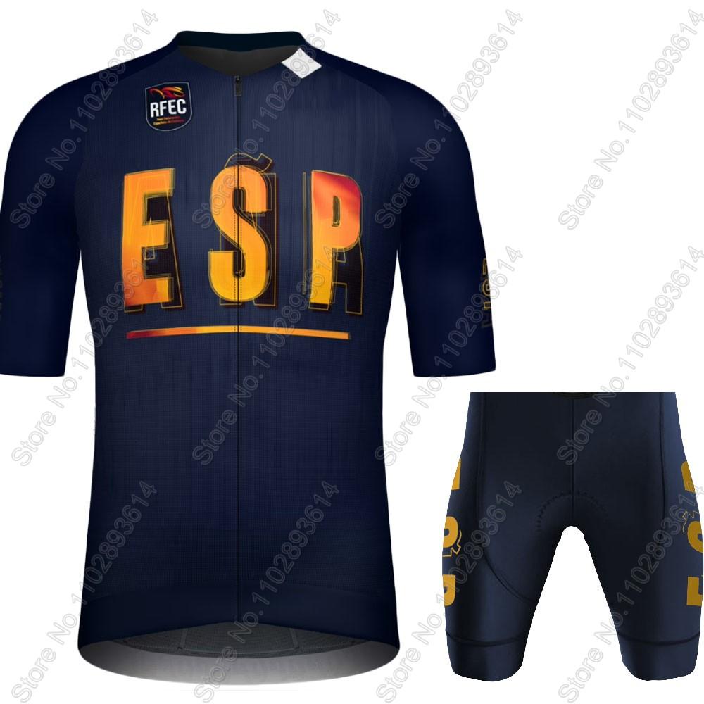Espana National Team Cycling Jersey Set Spanish Flag Clothing Road Bike Shirts Suit Bicycle Bib Shorts MTB Wear Ropa