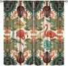 Bohemian Flamingo Závěsy Boho Vintage Etnický Tropické Ptáci Design Okenní Závěs Obývací Pokoj Vínově Červený Hu Závěs s Blackout Polyester Perfektní