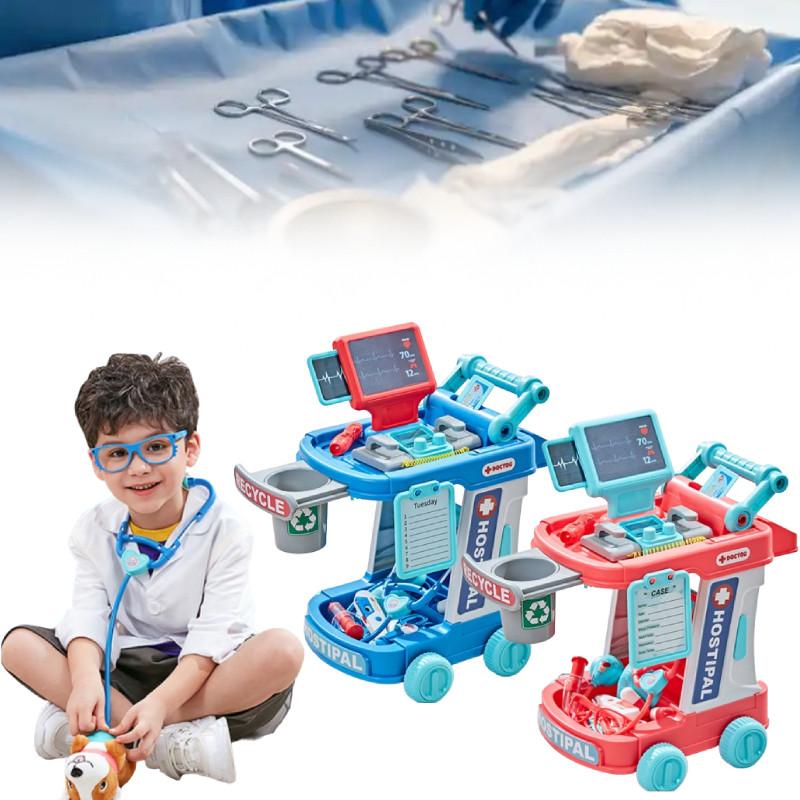 Conjunto de Brinquedo Doutor Infantil Com Caixa de Armazenamento e Estetoscópio Para Presente de Crianças
