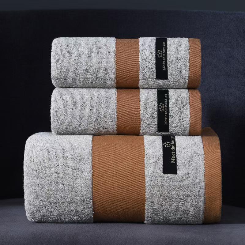 Premium All-Cotton Bath Towel: Thick, Soft, Absorbent, Antibacterial, Embroidered for Household and Hotel Use