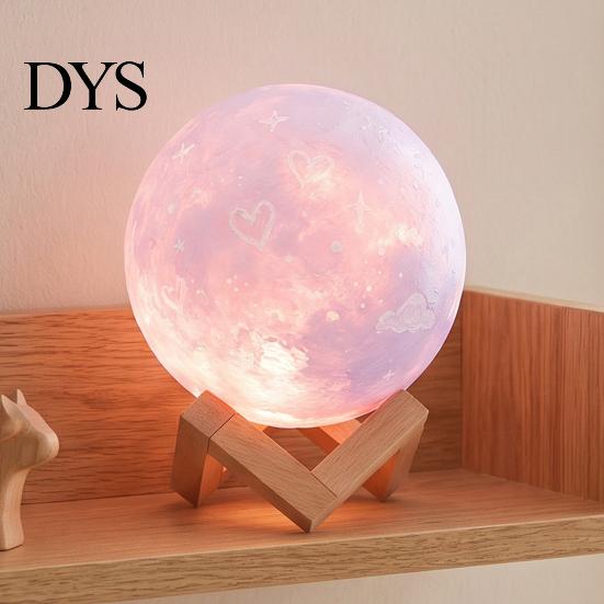 Customizable Bedside Light DIY Paint Your Own Moon Lamp, LED Night Kit with 8 Safe Pvc Lamp Colors And Brushes, Kids Craft Project, Warm Glow Bedroom