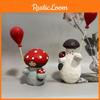 Wooden Mushroom Decor With Balloons Handmade Craft For Gift Giving And Home Office Decor