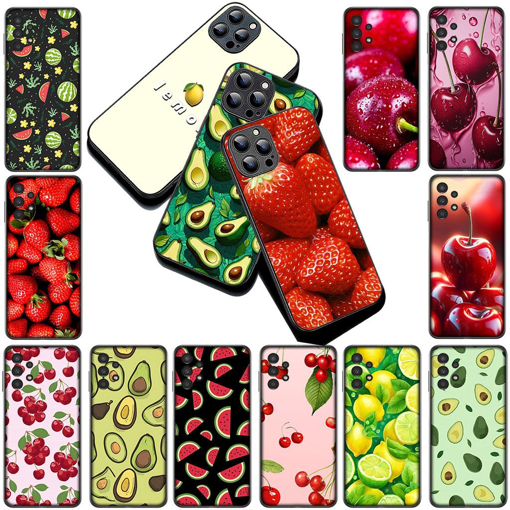 Phone Cover for Apple iPhone 17 Air 12 13 Pro Max Mini ProMax 7 + 8 Plus 7+ 8+ Soft Case Cherry Strawberry Fruit Summer Avocado