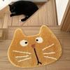 Cute Cat Head Shape Fluffy Door Mat Soft Bathroom Absorb Water Floor Rug Home Entryway Decor Mat Non-Slip Pet Mat Accessory gift