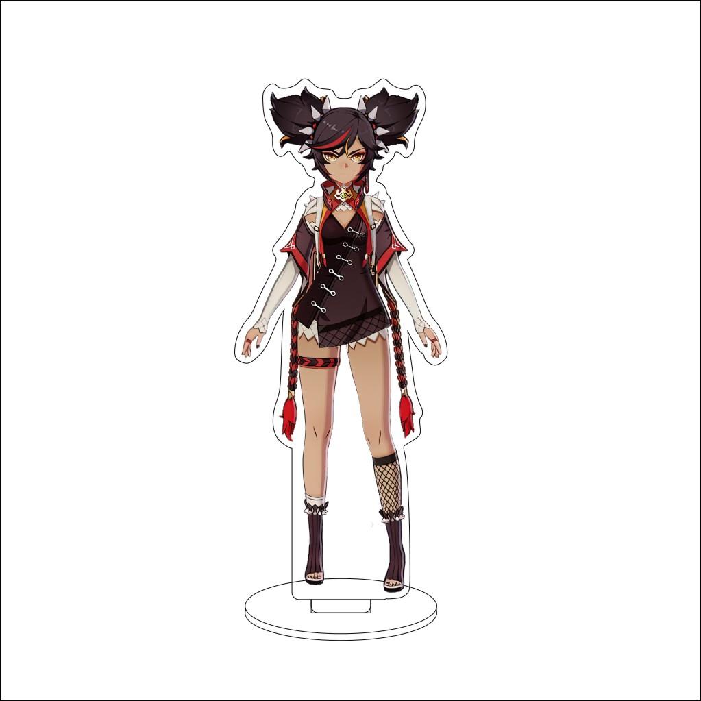 16CM Anime Genshin Impact Cosplay Acrylic Stand Ornaments Aether/Lumine/Paimon/Asmoday/Ronova  Figure Stand Halloween Gift