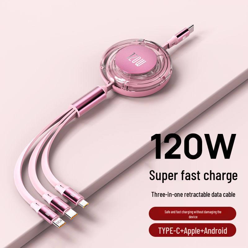 MKO120W 3-in-1 Fast Charging Cable for Apple, Huawei, Android, and Type-C Devices