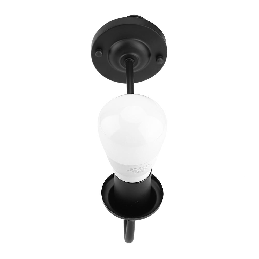 E27 Vintage styl Černá jednoduchá železná nástěnná lampa s nástěnným svítidlem 90-250V