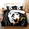 Singer Bob Marley Bedding Set Cartoon Anime Three-piece Set Adult Kid Bedroom Duvetcover Sets Cool Print Letto Matrimoniale