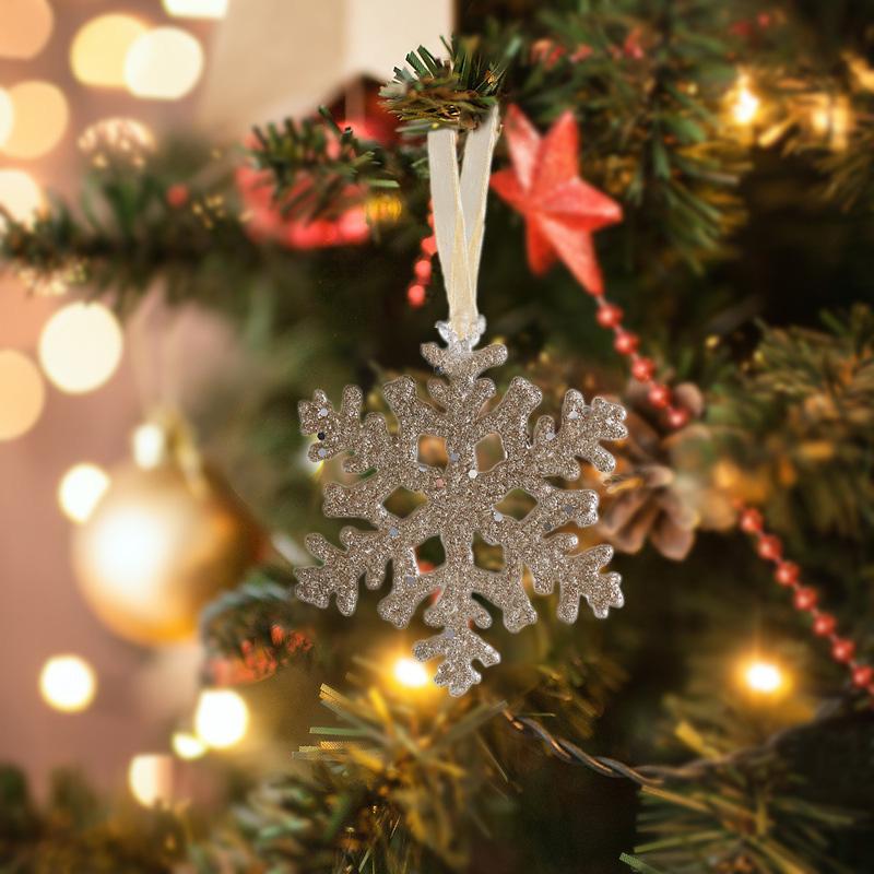 Christmas Decorations Glitter Snowflake Angel Xmas Tree Pendant Hanging Ornaments Christmas Navidad New Year Home Decor Gift