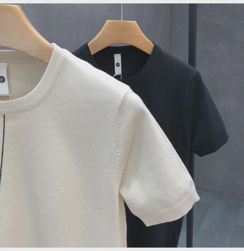 Men's Slim Fit Ice Silk Half-Sleeve T-Shirt, Henry Style