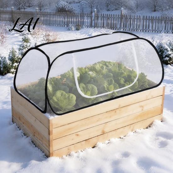 Breathable Non Woven Fabric Greenhouse Pop Up Winter Garden Rows Plant Covers Raised Beds Vegetable Cold-proof Warm Growing Environment for