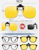 [Joopin] Clip-on Sunglasses for Night Driving, Night Vision, Anti-Glare, Yellow Lens, Flip-Up Style, Attaches To Glasses, Thin and Lightweight, Metal