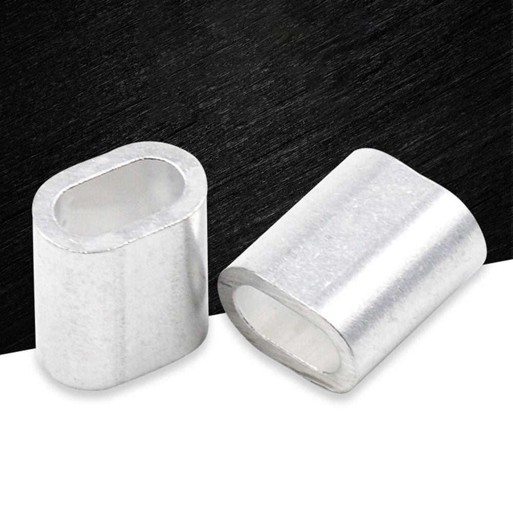 1/2/5/10/20/30/50Pcs M1.2 to M12 Wire Ferrules Crimp Sleeve Durable Steel Wire Rope Fixing Clip Practical Cable Clip Hardware