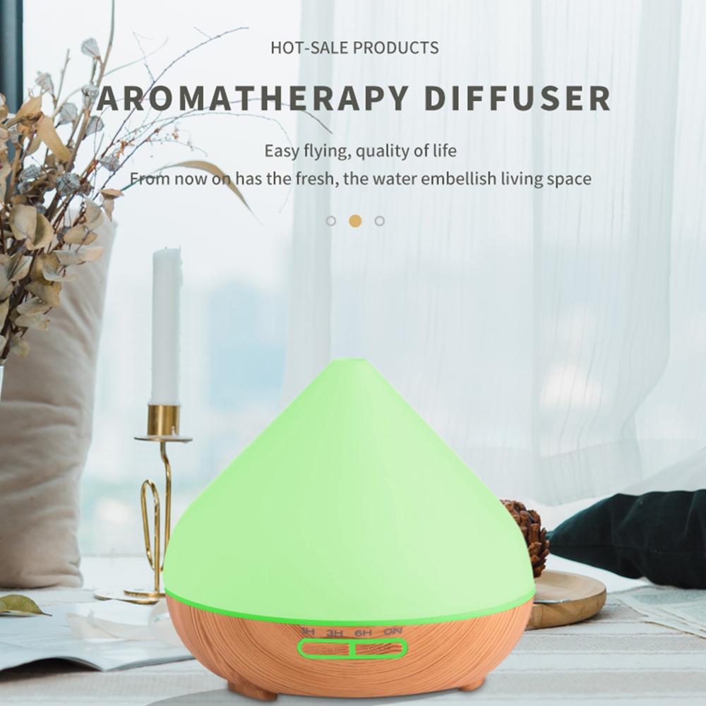 500ml Large Capacity Essential Oil Aromatherapy Diffuser Fragrant Oil Air Humidifier Vaporizer with Colorful Lighting Remote Control Timer for Home