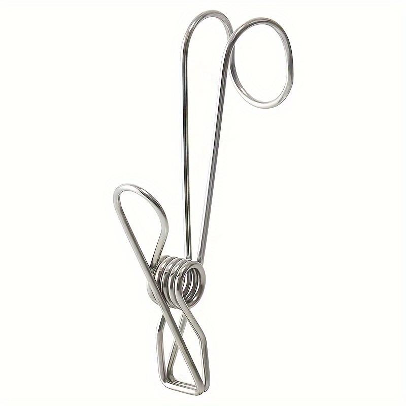 1Pcs Stainless Steel Long-Tail Clip Hooks Multi-Functional, Windproof Towel Hooks for Kitchen and Bathroom - Easy Installation