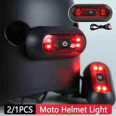 Lot de 2 ou 1 feux de freinage pour casque de moto, feu de signalisation de sécurité à LED, feu arrière d'avertissement étanche