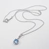 [Your and My Jewelry Box] Blue Topaz Necklace Pendant, SILVER925, 1.0 Carat, Luxurious CZ Surround Pendant [November Birthstone] [Gift Wrapped]
