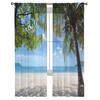 Durchsichtige Vorhänge mit Strand-Tropenpflanzen, Wohnzimmer, Fenster, Tüllvorhänge für Schlafzimmer, Küche, Heimdekoration, Voile-Vorhänge