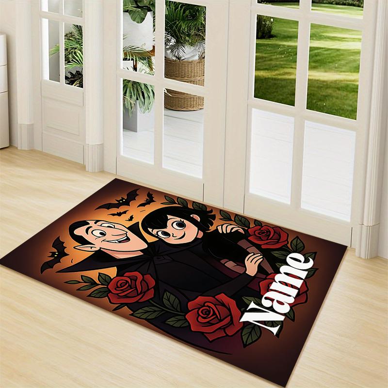 Custom Name Unicorn Pink Flowers Carpet Rug Customizable Soft Washable Anti-Slip Home Living Room Sofa Mats Personalized Rug. 0909122