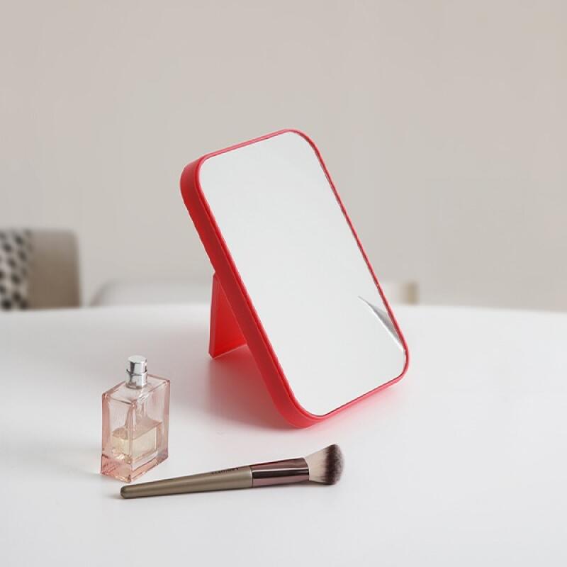 Stand Tabletop Vanity Makeup Square Mirror pink
