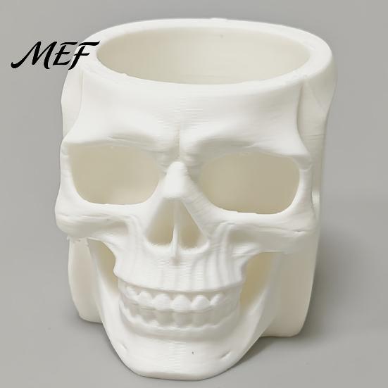 Matte PLA Desk Organizer Skull Shape Pen Holder, Large Capacity Desktop Organizer, Shaped Accessory Finish Storage Cup for Pens And Stationery