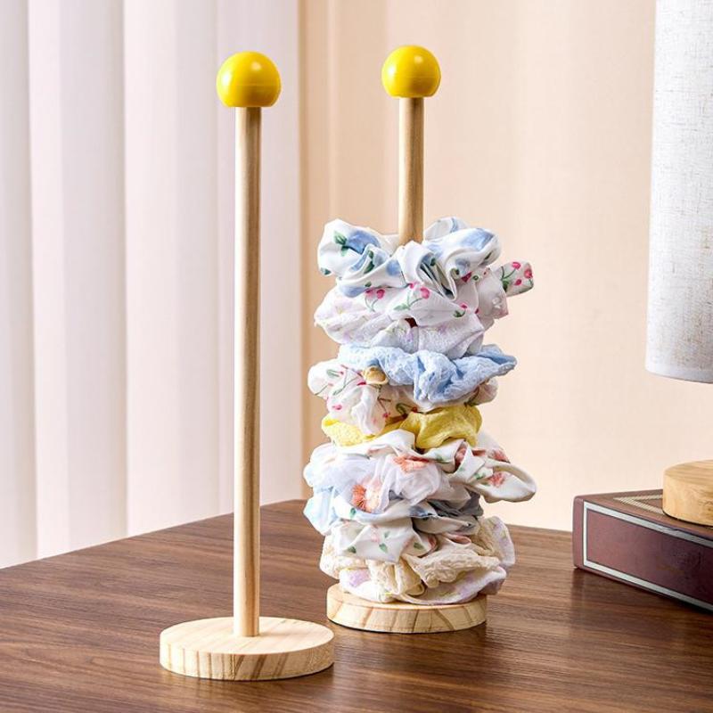 Organizzatore Scrunchies per Capelli in Legno Espositore per Elastici per Capelli Porta Braccialetti per Fasce per Capelli Scaffale Organizer per Accessori per Capelli