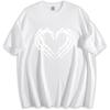 Unisex Loose Fit Crewneck Cotton T-Shirt, Skeleton Hands Forming Heart Shape Gothic Love Halloween Spooky Graphic Tee