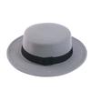 British Style Imitation Woolen Flat Top Top Hat Retro Felt Jazz Hat Versatile Clothing Hat LM-