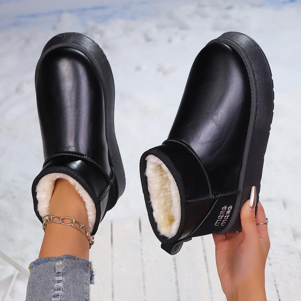Fashion New Winter Fashion Thick-soled Snow Boots Flat-soled Plus Velvet Cuff Cotton Shoes Comfortable Mid-calf Casual Women's Boots